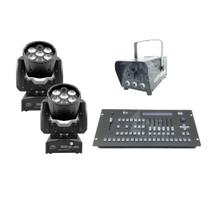 Kit 2 Mini Moving + Máquina De Fumaça 600W + Mesa Pilot