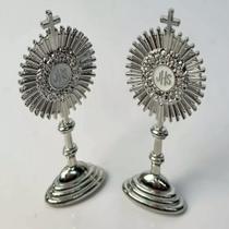 Kit 2 Mini Ostensório Resplendor Eucaristia Santissimo JHS