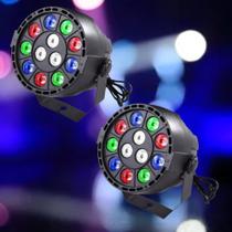 Kit 2 Mini Par Led Refletor 12 Leds Rgbw