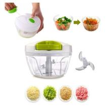 Kit 2 Mini Processador Triturador de Alimentos Manual 3 Lâminas Aço Cozinha