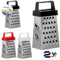 Kit 2 Mini Ralador Inox 4 Faces p/ Queijos e Legumes 9cm Kit 2 Mini Ralador Inox 4 Faces p/ Queijos e Legumes 9cm