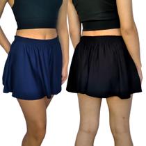 Kit 2 Mini Saias Femininas Godê Elástico Lisas Cores Sortidas Suplex Pp ao Plus Size Kit 2 Mini Saias Femininas Godê Elástico Lisas Cores Sortidas Suplex Pp ao Plus Size