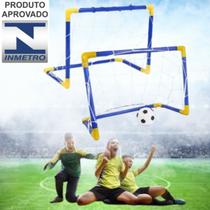 Kit 2 Mini Traves Com Rede + 2 Bola + 2 Bomba De Encher / 02un Trave Golzinho Futebol Infantil - IDEAL