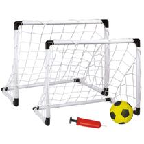 Kit 2 Mini Traves Futebol Infantil Golzinho Gol com Bola e Bomba Brinquedo Jogo Chute a Gol - ATENTU