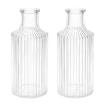 Kit 2 Mini Vaso Decorativo de Vidro 11 cm Transparente para Flores Decoração Casa Mesa