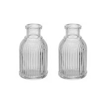 Kit 2 Mini Vaso Decorativo de Vidro 9,5 cm Transparente para Flores Decoração Mesa Kit 2 Mini Vaso Decorativo de Vidro 9,5 cm Transparente para Flores Decoração Mesa