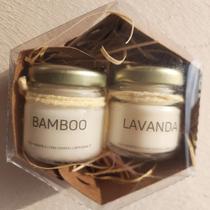 Kit 2 Mini Vela Aromática Perfumada Bamboo e Lavanda 40g cada - Likare Home & Beauty