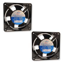 Kit 2 Mini Ventilador 12038B Cooler Asa Fan Bivolt 4 Fios Bivolt Alta Ventilação