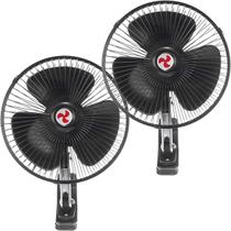 Kit 2 Mini Ventilador Veicular Carro Caminhão Ônibus De 20cm