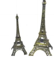 Kit 2 Miniaturas Torre Eiffel Metal Paris Decor - 18cm e 25cm