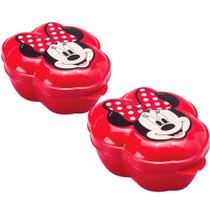 Kit 2 Minnie Pote Porta Lanche Infantil Escola Passeio