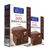 Kit 2 Mistura Lowçucar Bolo Zero Lactose Diet Integral Aveia Cacau 200G