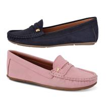 Kit 2 Mocassins em Camurça Femininos Super Confort Kit 2 Mocassins em Camurça Femininos Super Confort