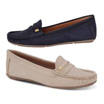 Kit 2 Mocassins Femininos em Camurça Ultra Confort