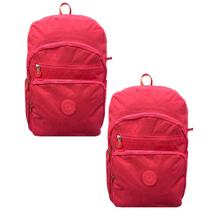 kit 2 Mochila escolar de costas juvenil feminina varias cores estilosa espaçosa faculdade curso viagem academia