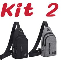 Kit 2 Mochila Masculina Impermeável Pequena Bolsa de Ombro