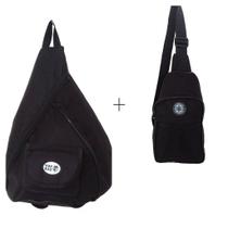 Kit 2 Mochilas Alça Transversal 1 Mochila Grande E 1 Pequena