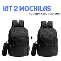 Kit 2 Mochilas Bolsa Escolar Adolescente Feminina Reforçada Faculdade Impermeável Grande Kit 2 Mochilas Bolsa Escolar Adolescente Feminina Reforçada Faculdade Impermeável Grande