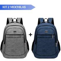 Kit 2 Mochilas Bolsa Viagem Resistente Casual Masculina Feminina