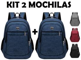 Kit 2 Mochilas Bolsa Viagem Resistente Casual Viagem Coreana Prática Masculina Feminina- Cores