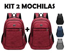 Kit 2 Mochilas Bolsa Viagem Resistente Casual Viagem Coreana Prática Masculina Feminina- Cores