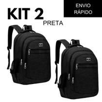 Kit 2 Mochilas Bolsa Viagem Resistente Casual Viagem Faculdade Coreana Prática Unissex - Cores