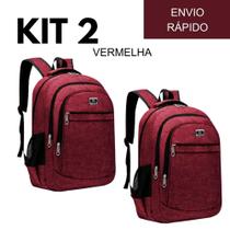 Kit 2 Mochilas Bolsa Viagem Resistente Casual Viagem Faculdade Coreana Prática Unissex - Cores Kit 2 Mochilas Bolsa Viagem Resistente Casual Viagem Faculdade Coreana Prática Unissex - Cores