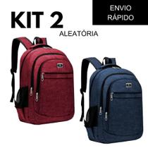 Kit 2 Mochilas Bolsa Viagem Resistente Casual Viagem Faculdade Coreana Prática Unissex - Cores