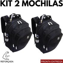 Kit 2 Mochilas Mala Escolar Viagem Impermeável Prática Reforçada Cabo De Aço