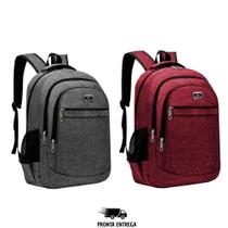 Kit 2 Mochilas Masculina Feminina Escola Trabalho Reforçada Bolso para Notebook Kit 2 Mochilas Masculina Feminina Escola Trabalho Reforçada Bolso para Notebook