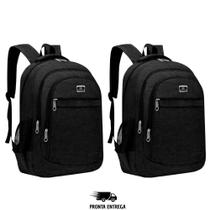 Kit 2 Mochilas Masculina Feminina Escola Trabalho Resistente Estilosa Grande Bolso para Notebook Kit 2 Mochilas Masculina Feminina Escola Trabalho Resistente Estilosa Grande Bolso para Notebook