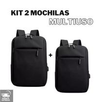 Kit 2 Mochilas Masculinas Para Notebook 15.6 Polegadas 18L Resistente Fone de ouvido e USB