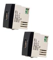 Kit 2 modulo carregador usb 2a bivolt ebony margirius Kit 2 modulo carregador usb 2a bivolt ebony margirius