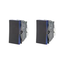 Kit 2 Modulo Interruptor Simples Preto Pial Plus+ 611010PT