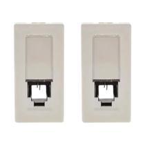 Kit 2 Módulo Tel Rj11 2 Fios Pial Plus 635011 Cor Bege Kit 2 Módulo Tel Rj11 2 Fios Pial Plus 635011 Cor Bege