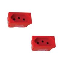 Kit 2 Módulo Tomada 20A 250V Pb Vermelho Dedicada Plus Pial