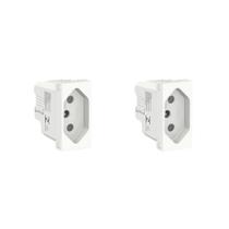 Kit 2 Modulo Tomada 20A Branco S70203104 Orion Schneider Kit 2 Modulo Tomada 20A Branco S70203104 Orion Schneider