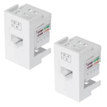 KIt 2 Módulo Tomada Internet Rede Rj45 8 Vias 6e Fame 2690