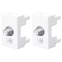 Kit 2 Módulo Tomada P/ Cabo Tv Modulare Evidence Blanc+ 0109