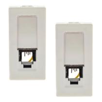Kit 2 Módulo Tomada Rj11 4 Fios Branco Pial plus+ 615010BC