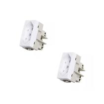 Kit 2 Módulo Tomada20A-250V PB Branco Sleek Margirius 16048 Kit 2 Módulo Tomada20A-250V PB Branco Sleek Margirius 16048