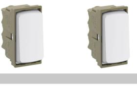 kit 2 Modulo Zeffia Interruptor Simples 10a 250v 1md Branco