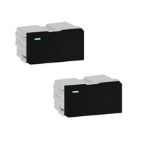 Kit 2 Módulos Interruptores Simples Paralelo Refinatto Weg 10a Preto Com Led