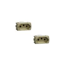 Kit 2 Modulos Tomada 10A Miluz S3B70343 Dourado Schneider Kit 2 Modulos Tomada 10A Miluz S3B70343 Dourado Schneider