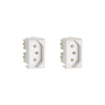 Kit 2 Modulos Tomada 20A Branco Lunare Up Brilhante substutui Decor e Prime Schneider