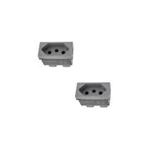 Kit 2 Modulos Tomada 20A Cinza Borne 615060CZ+ Pial Plus+ Kit 2 Modulos Tomada 20A Cinza Borne 615060CZ+ Pial Plus+