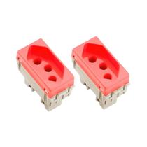 Kit 2 Módulos Tomada 2p+t 20a/250v Liz Vermelho Tramontina