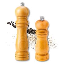 Kit 2 Moedor Manual de Pimenta e Sal P e M Condimentos Temperos Grãos MDF 21cm e 15cm Uny Home