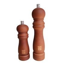 Kit 2 Moedores de Pimenta Sal Triturador Manual Madeira