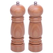 Kit 2 Moedores de Sal Pimenta Nature 5x17cm Bambu Lyor Triturador Temperos Condimentos Cozinha